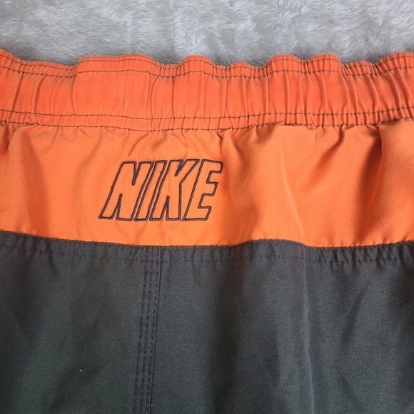 Vintage Nike Shorts Orange and Black Men's Size Large Mess Swimwear Men's Large - Picture 7 of 10